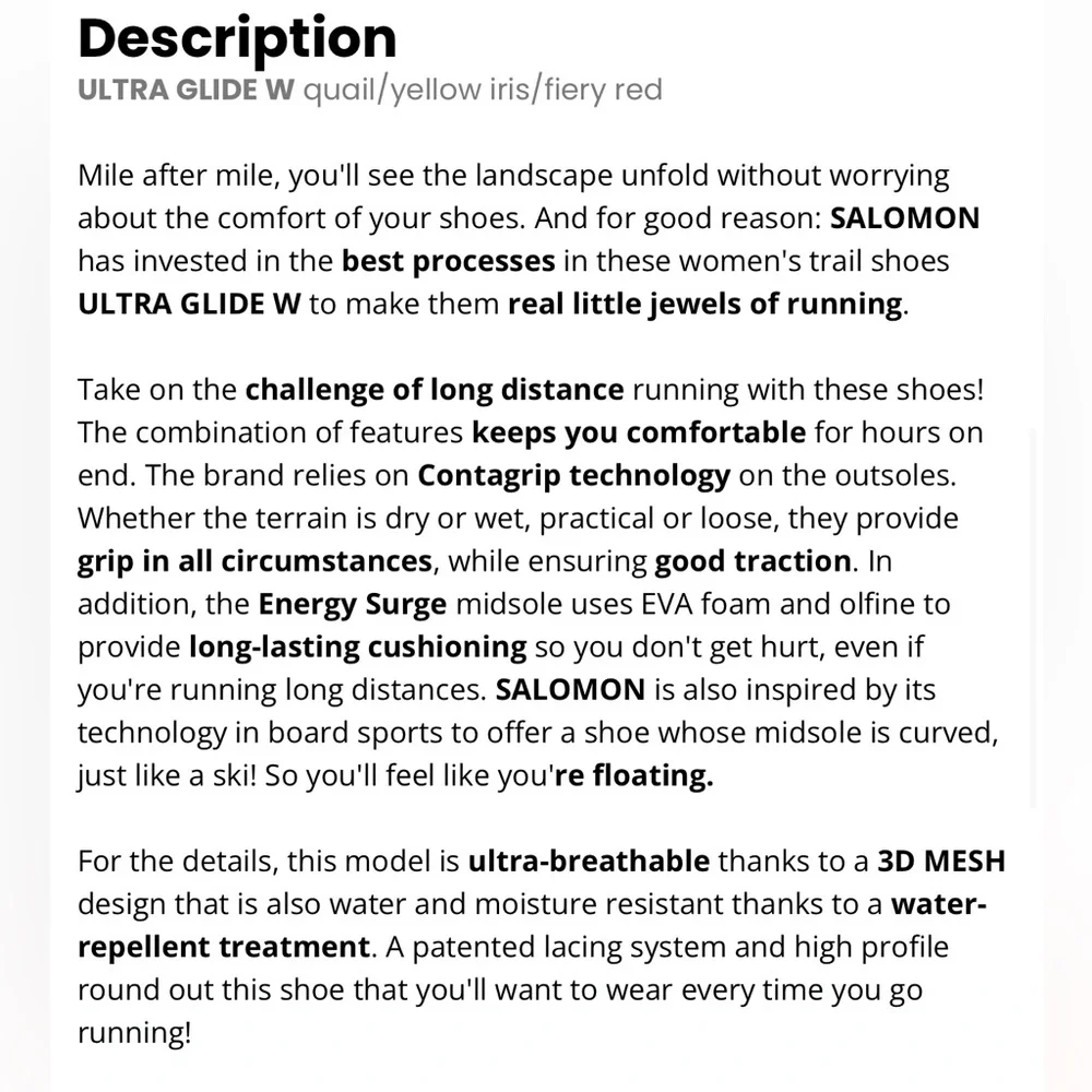 Women’s Salomon Ultra Glide Running Shoes, size 9.5 - Picture 2 of 10